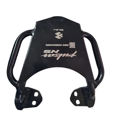 "Bajaj Pulser NS Back Carrier durable and high-quality motorcycle Accessory for pillion & luggage support."