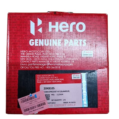 "Original Hero Glamour Chain Sprocket Kit (20K810S) - High-Grade Steel Construction"