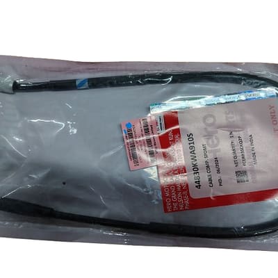 "Original meter cable for Hero Splendor+ 100cc motorcycle, manufactured by Hero MotoCorp India and imported by Niloy Hero Bangladesh"