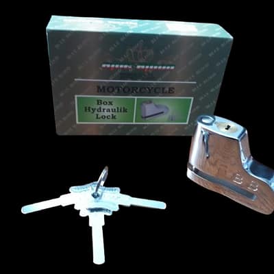 Disk Lock 813-1 Blue Blood BB premium stainless steel motorcycle and toolbox lock kit with two keys and top-quality anti-theft design.