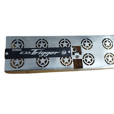 Honda CB Trigger motorcycle CNC SS tara khacha and silencer guard premium stainless steel accessory mounted on bike.