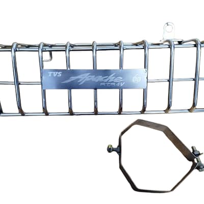 Premium stainless-steel silencer guard SS rod khacha padani for TVS RTR Apache 4V motorcycle.