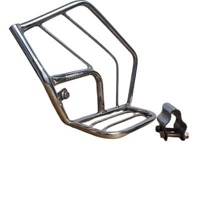 Yamaha motorcycle premium SS ladies footrest full saree guard padani in black, rust-proof durable design for safe female pillion support.