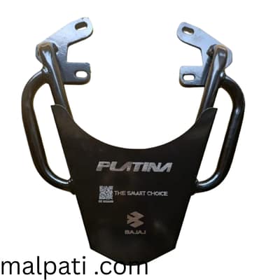 Bajaj Platina 100/110cc premium heavy-duty black color metal handle back carrier luggage rack.