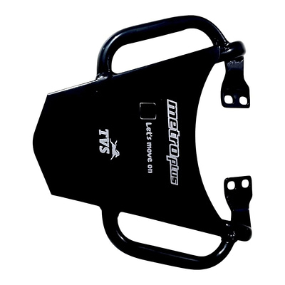 TVS Metro Plus all models premium black color metal handle back carrier luggage rack.