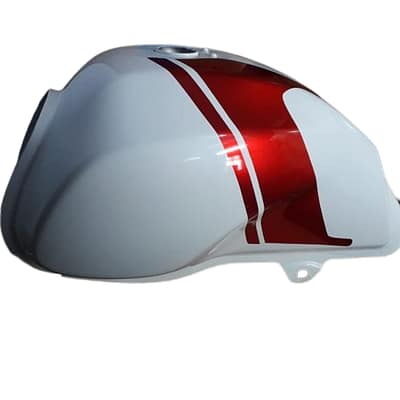 Premium white red fuel tank for Bajaj V15 150cc motorcycle OEM style replacement