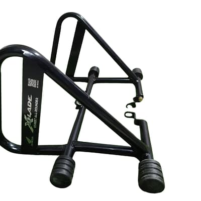 Honda XBlade black stainless steel crash lag guard bumper installed for engine protection