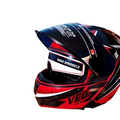 Vega Spike Black Red motorcycle helmet with stylish design and durable outer shell