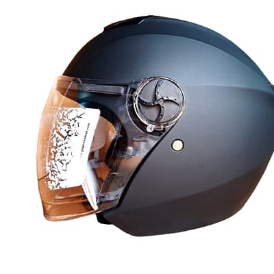 Gliders City Matte Black Half Face Helmet for Stylish Urban Bike Riders