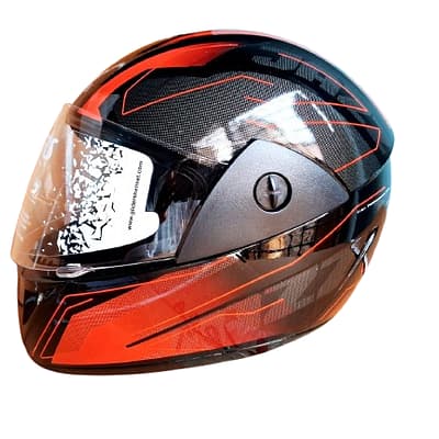 Gliders Jazz Black Red Full Face Helmet with stylish design and premium safety features