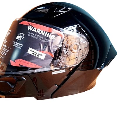 Steelbird SBA 20 glossy black modular full face motorcycle helmet with visor