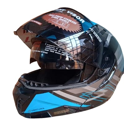 Studds Trooper double visor full face helmet black blue stylish motorcycle safety helmet