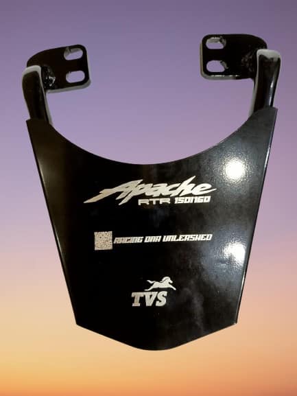 "Apache RTR Back Carrier durable and high-quality motorcycle Accessory for pillion & luggage support."